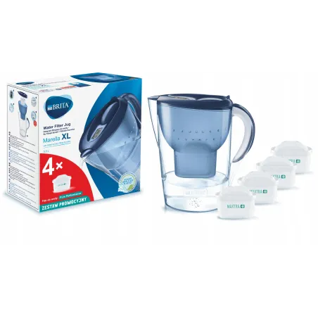 DZBANEK FILTRUJĄCY BRITA MARELLA XL MXPLUS NIEBIESKI + 4 FILTRY - Brita