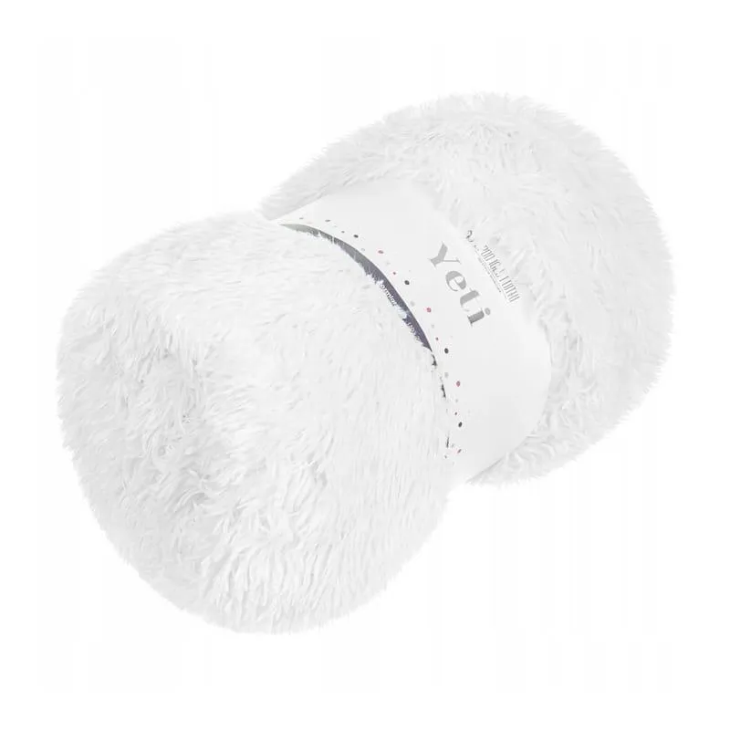 KOC DEKORACYJNY YETI WŁOCHACZ FUTRZANY BIAŁY 70X150CM