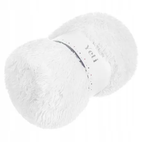 KOC DEKORACYJNY YETI WŁOCHACZ FUTRZANY BIAŁY 70X150CM
