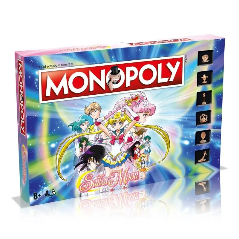 MONOPOLY SAILOR MOON CZARODZIEJKA Z KSIĘŻYCA GRA PLANSZOWA 8+
