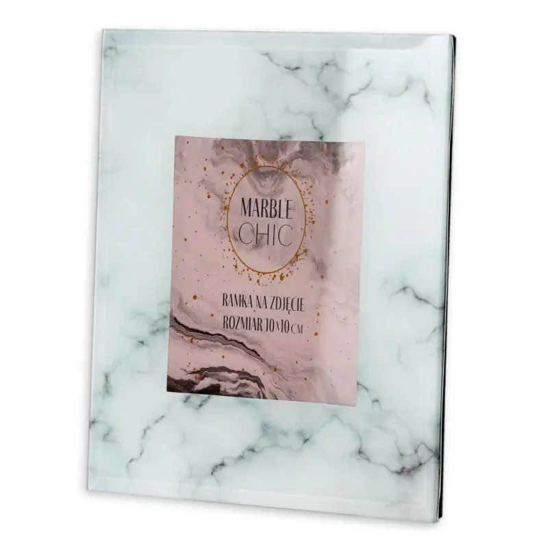 SZKLANA RAMKA MARBLE CHIC NA ZDJĘCIE 10X10 CM
