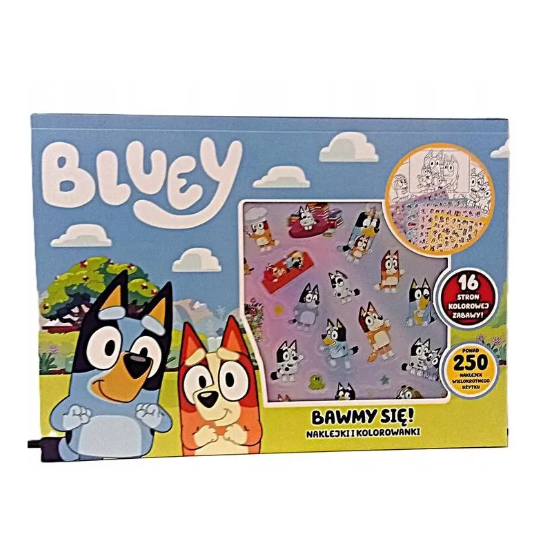BLUEY BAWIMY SIĘ! NAKLEJKI WIELOKROTNEGO UŻYTKU I KOLOROWANKI BLUEY BAWIMY SIĘ! NAKLEJKI WIELOKROTNEGO UŻYTKU I KOLOROWANKI