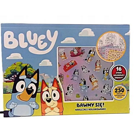 BLUEY BAWIMY SIĘ! NAKLEJKI WIELOKROTNEGO UŻYTKU I KOLOROWANKI