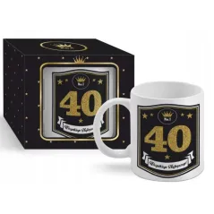 KUBEK Z NADRUKIEM 40 URODZINY 300 ML BGTECH