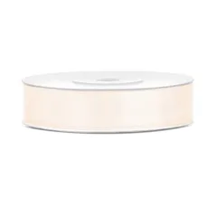 TASIEMKA SATYNOWA JASNOKREMOWA 12 MM X 25 M DO DEKORACJI