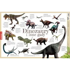 EDUKACYJNA PODKŁADKA NA BIURKO DINOZAURY I PREHISTORYCZNE GADY 56 X 36.5 CM