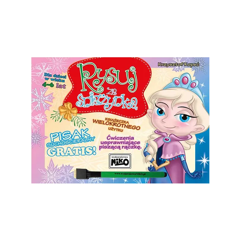 RYSUJ ZE ŚNIEŻYNKĄ 4-6 LAT ĆWICZENIA USPRAWNIAJĄCE ĆWICZĄCĄ RĄCZKĘ - NIKO