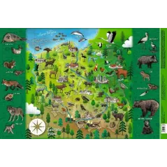 MAPA POLSKI - ZWIERZĄTKA. MAPPUZZLE JUNIOR. PODKŁNA BIURKOADKA