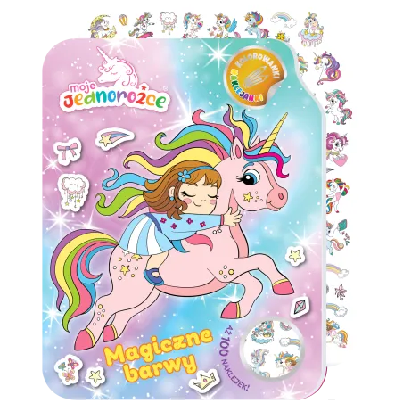 Moje Jednorożce. Magiczne Barwy. Kolorowanki Naklejanki