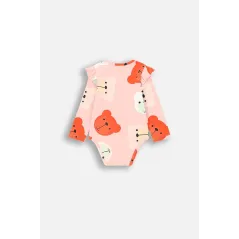 BODY DZIEWCZĘCE Z DŁUGIM RĘKAWEM Z MISIAMI I FALBANKAMI 68CM COCCODRILLO