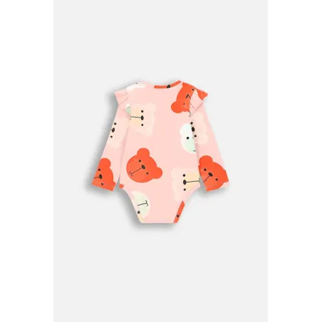 BODY DZIEWCZĘCE Z DŁUGIM RĘKAWEM Z MISIAMI I FALBANKAMI 68CM COCCODRILLO