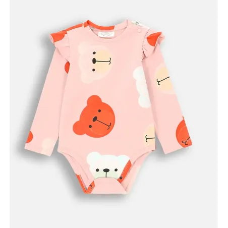 Body Dziewczęce Z Długim Rękawem Z Misiami I Falbankami 68Cm Coccodrillo
