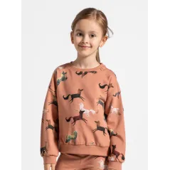 BLUZA DRESOWA DZIEWCZĘCA RÓŻOWA Z NADRUKIEM ROZMIAR 122CM COCCODRILLO