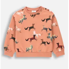 BLUZA DRESOWA DZIEWCZĘCA RÓŻOWA Z NADRUKIEM ROZMIAR 122CM COCCODRILLO