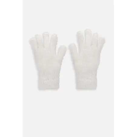 RĘKAWICZKI DZIEWCZĘCE BIAŁE Z PUSZKIEM 7–9 LAT COCCODRILLO