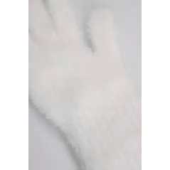 Rękawiczki Dziewczęce Białe Z Puszkiem 7–9 Lat Coccodrillo