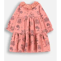 SUKIENKA DZIEWCZĘCA RÓŻOWA W KWIATKI ROZKLOSZOWANA 86CM COCCODRILLO