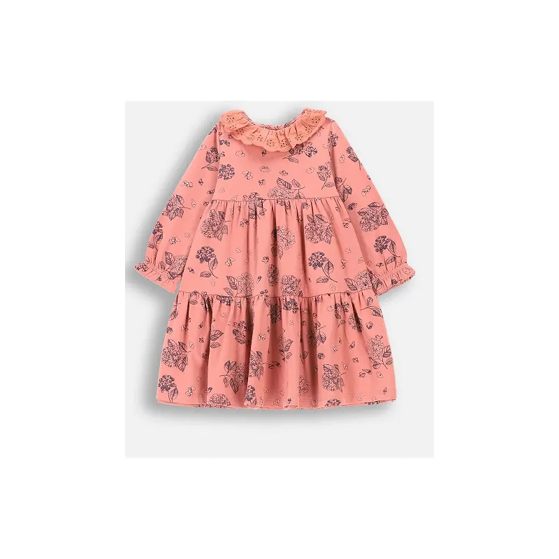 SUKIENKA DZIEWCZĘCA RÓŻOWA W KWIATKI ROZKLOSZOWANA 86CM COCCODRILLO