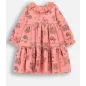 Sukienka Dziewczęca Różowa W Kwiatki Rozkloszowana 86Cm Coccodrillo