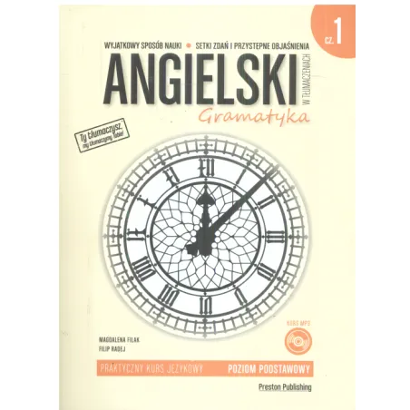 ANGIELSKI W TŁUMACZENIACH GRAMATYKA 1 POZIOM A1 + CD - Preston Publishing