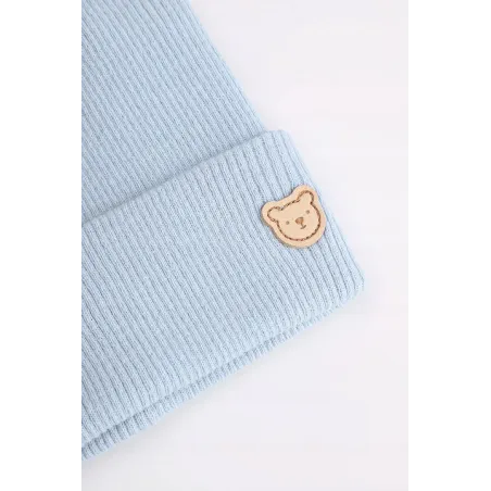 BŁĘKITNA CZAPKA DLA NIEMOWLĄT Z USZKAMI 3–6 M COCCODRILLO