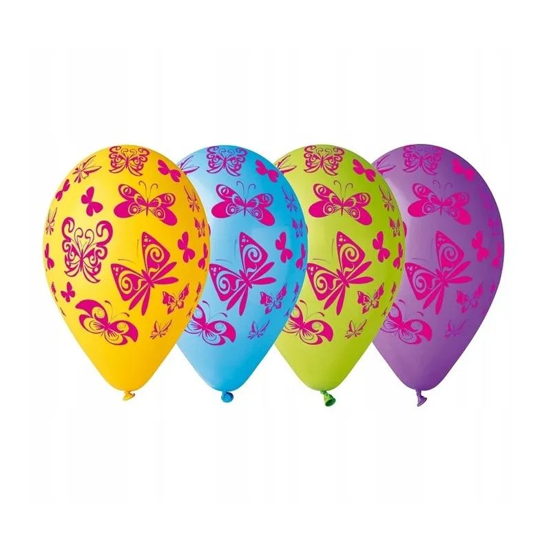 BALONY LATEKSOWE MOTYLE MOTYLKI WIOSENNE PARTY 30 CM 5 SZTUK