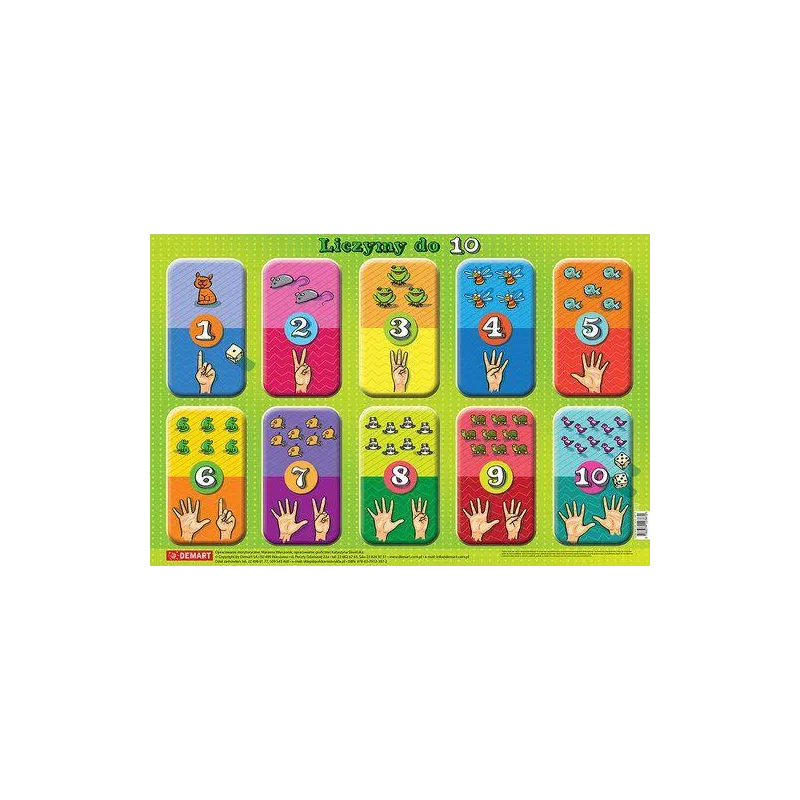 PODKŁADKA NA BIURKO LICZYMY OD 1 DO 10 - Demart