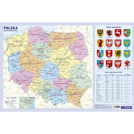 POLSKA PODZIAŁ ADMINISTRACYJNY PODKŁADKA NA BIURKO - Demart