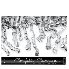 TUBA STRZELAJĄCA SREBRNYMI SERPENTYNAMI 60CM PARTYDECO