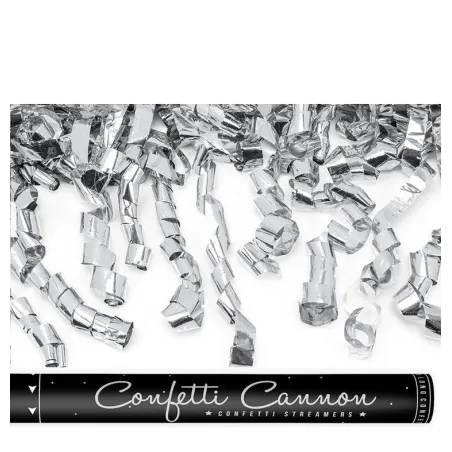 Tuba Strzelająca Srebrnymi Serpentynami 60Cm Partydeco