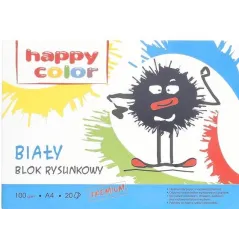 BLOK RYSUNKOWY HAPPY COLOR, A4, BIAŁY