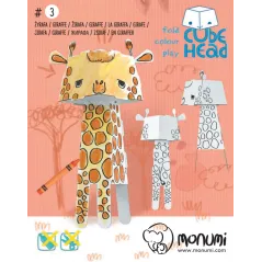 ŻYRAFA CUBE HEAD ZŁÓŻ I POKOLORUJ 5+