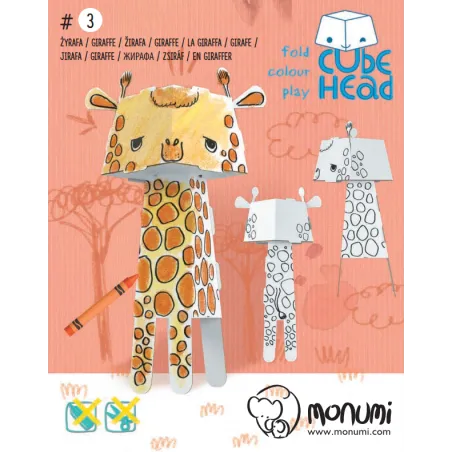 ŻYRAFA CUBE HEAD ZŁÓŻ I POKOLORUJ 5+