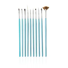 ZESTAW PĘDZELKÓW DO ZDOBIEŃ PAZNOKCI NEESS 10 SZTUK