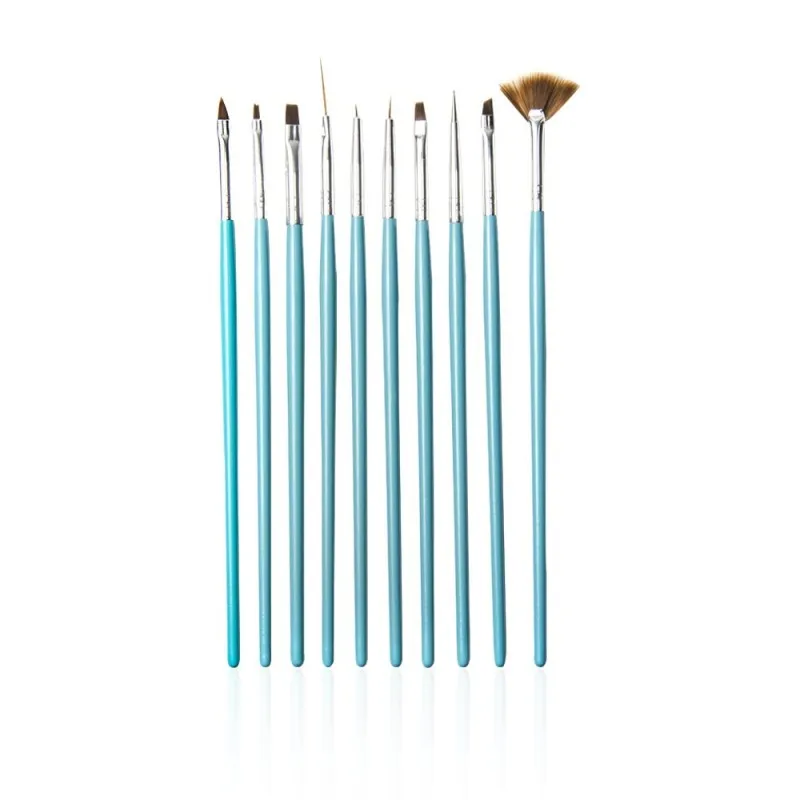 ZESTAW PĘDZELKÓW DO ZDOBIEŃ PAZNOKCI NEESS 10 SZTUK