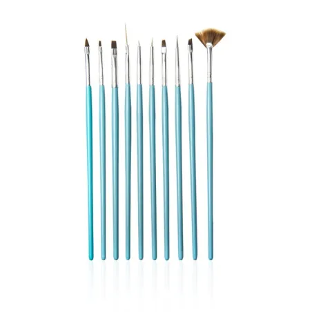 ZESTAW PĘDZELKÓW DO ZDOBIEŃ PAZNOKCI NEESS 10 SZTUK