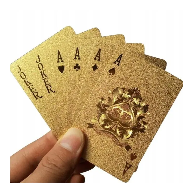 PLASTIKOWA TALIA KART ZŁOTYCH WODOODPORNYCH DO POKERA