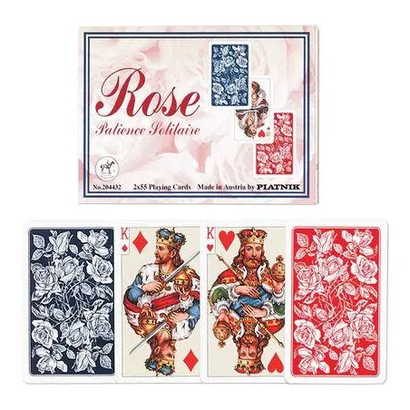 ZESTAW KART ROSE DO GRY W PASJANSA KWIATOWY MOTYW PIATNIK 7+