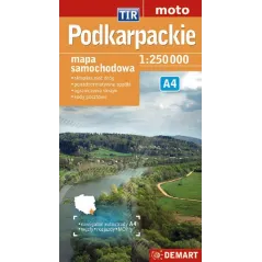 PODKARPACKIE A4 MAPA SAMOCHODOWA 1:250 000 - Demart