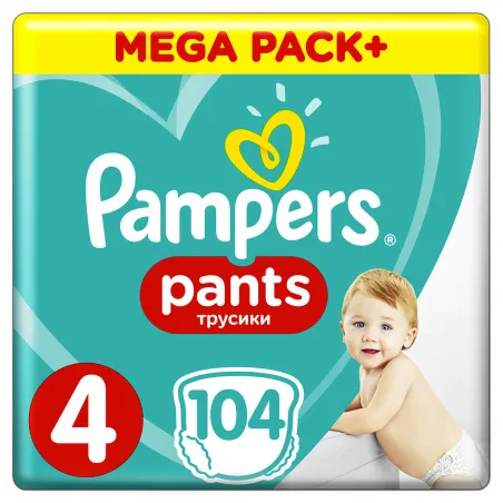 Pieluchomajtki Pampers Pants 104 Szt Rozmiar 4 Mega Pack 8-14 Kg