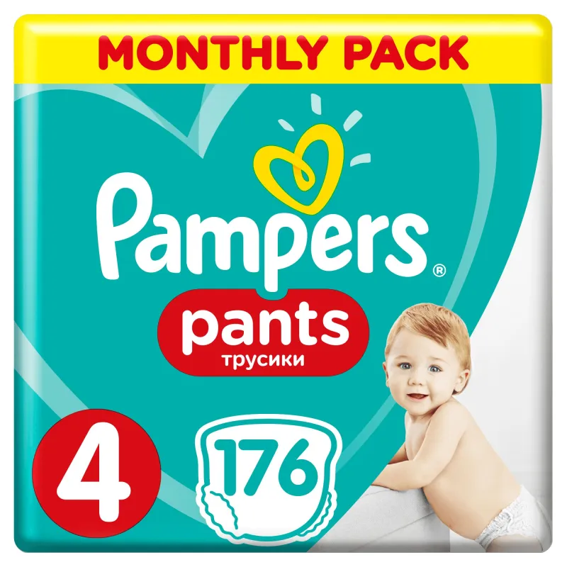PIELUCHOMAJTKI PAMPERS PANTS 4 MAXI 176 SZT 9-15 KG - Procter & Gamble