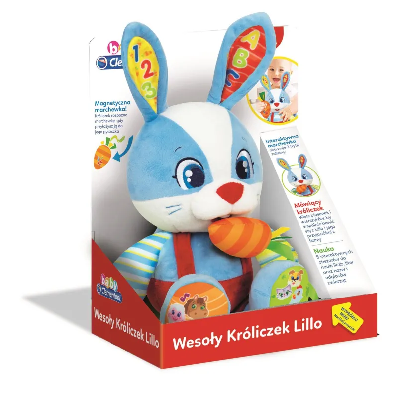 INTERAKTYWNY KRÓLICZEK LILLO CLEMENTONI NAUKA LITER I CYFR 10M+