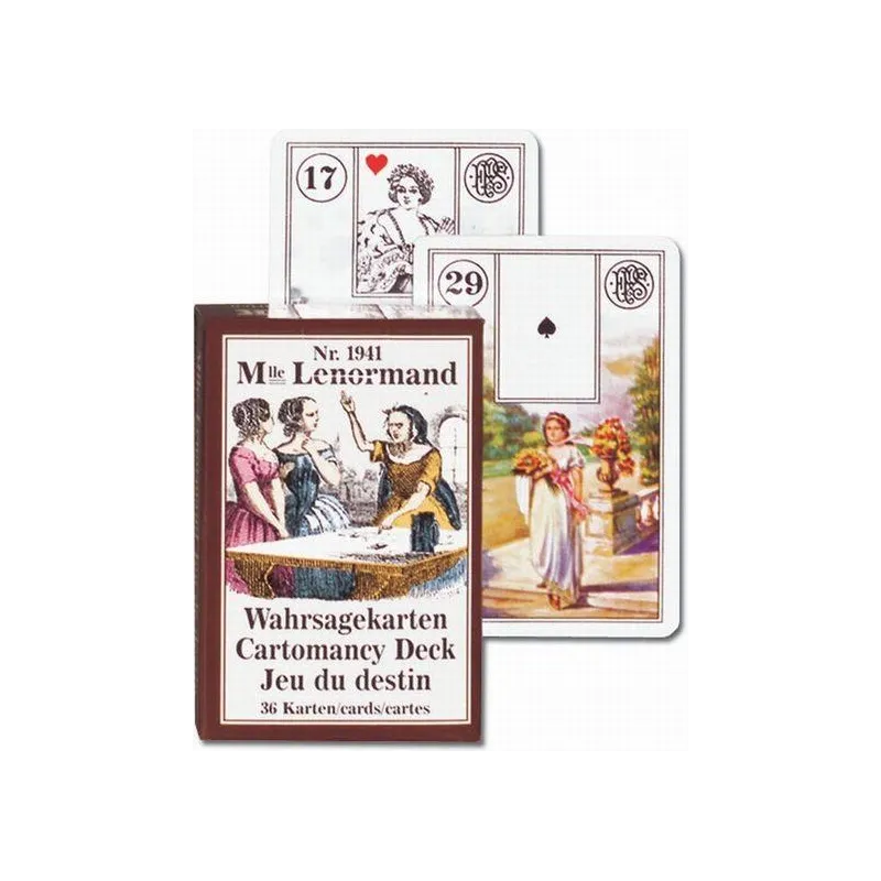 MLLE LENORMAND KARTY DO WRÓŻENIA KLASYCZNA TALIA WRÓŻEBNA PIATNIK 12+