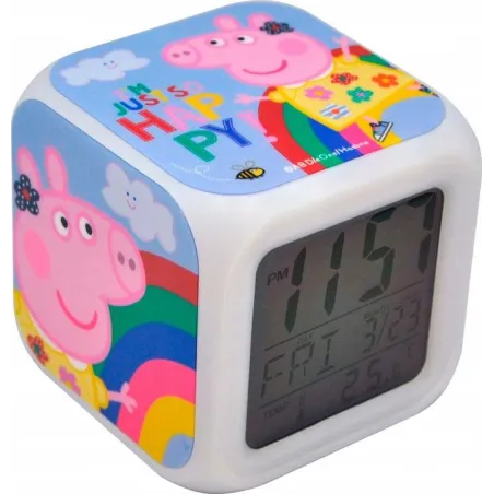 Zegar Budzik Kostka Led Świnka Peppa 7 Kolorów