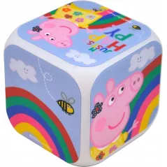 ZEGAR BUDZIK KOSTKA LED ŚWINKA PEPPA 7 KOLORÓW