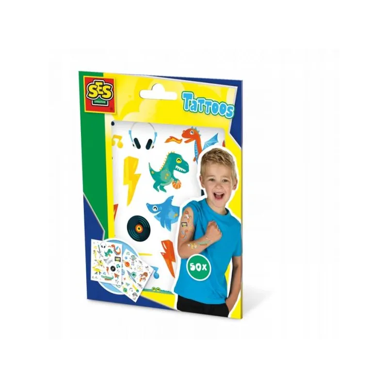 METALICZNE TATUAŻE DLA CHŁOPCA 50 SZTUK 3+