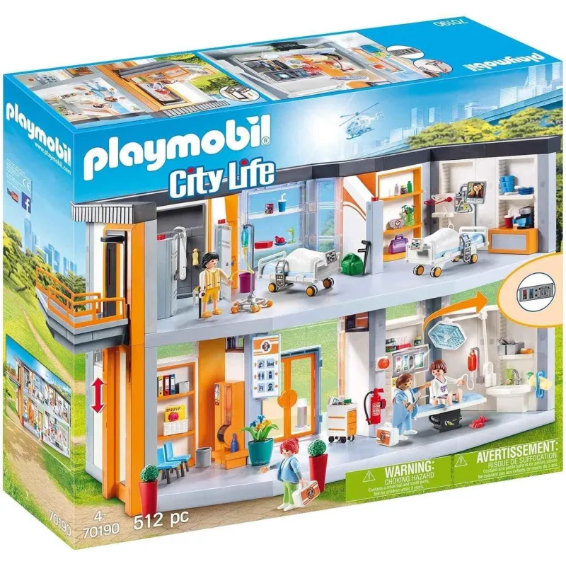DUŻY SZPITAL Z WYPOSAŻENIEM 514 ELEMENTÓW PLAYMOBIL 70190 4+