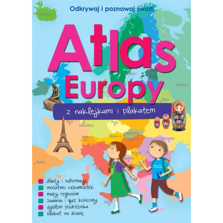 Atlas Europy Z Naklejkami I Plakatem