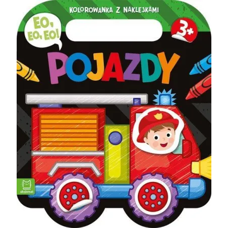 POJAZDY. KOLOROWANKA Z NAKLEJKAMI 3+