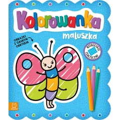 NIEBIESKIE CIASTECZKO. KOLOROWANKA MALUSZKA. OBRAZKI Z GRUBYM OBRYSEM - Aksjomat